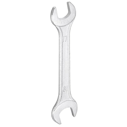 Double Open End Wrench 17mm x 19mm Metric 15 Degree Offset Angle Small Flat Head Wrench Galvanizing Open Ended Spanner for Automotive Repair Furniture Assembly (17mm x 19mm)