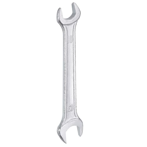 Double Open End Wrench 11mm x 13mm Metric 15 Degree Offset Angle Small Flat Head Wrench Galvanizing Open Ended Spanner for Automotive Repair Furniture Assembly (11mm x 13mm)