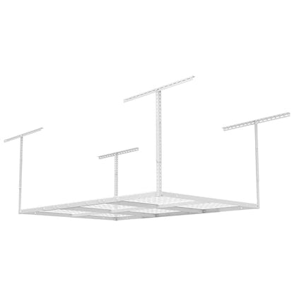 4x6 Overhead Garage Ceiling Storage Rack Organization (White / 4x6 ft)