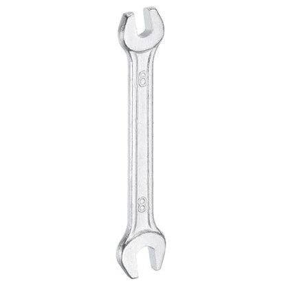 Double Open End Wrench 6mm x 8mm Metric 15 Degree Offset Angle Small Flat Head Wrench Galvanizing Open Ended Spanner for Automotive Repair Furniture Assembly (6mm x 8mm)