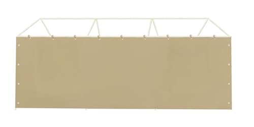 Carport Sidewall Panel with Elastic Ball Bungees (Beige / 10'x20' or 12'x20' Sidewall without Windows)