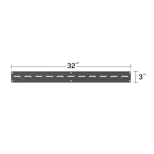 30632 Heavy Duty Wall Mount Garage Storage Steel Louvered Rail (Grey / 32-Inch W x 3-Inch H)