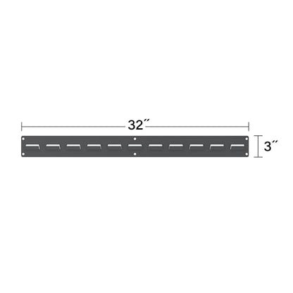 30632 Heavy Duty Wall Mount Garage Storage Steel Louvered Rail (Grey / 32-Inch W x 3-Inch H)