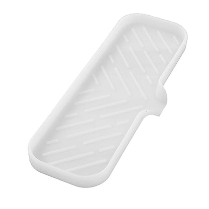 Silicone Soap Dish with Drain Spout (Translucent / L(12"×4"))