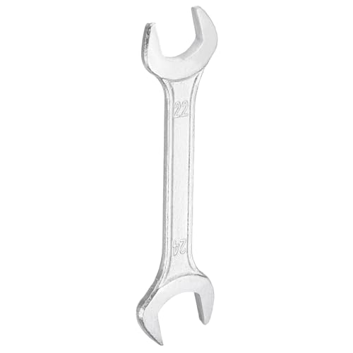 Double Open End Wrench 22mm x 24mm Metric 15 Degree Offset Angle Small Flat Head Wrench Galvanizing Open Ended Spanner for Automotive Repair Furniture Assembly (22mm x 24mm)