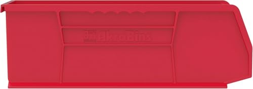 30234 AkroBins Plastic Storage Bins (Red / Storage Bins Only)