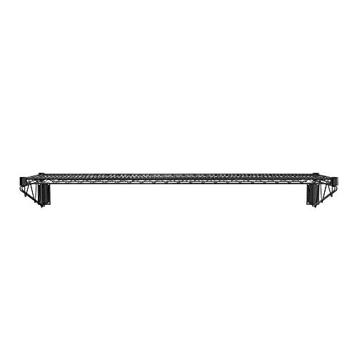 14" x 60" Black Epoxy Wire Wall Mount Shelf (Black / 14" x 60")