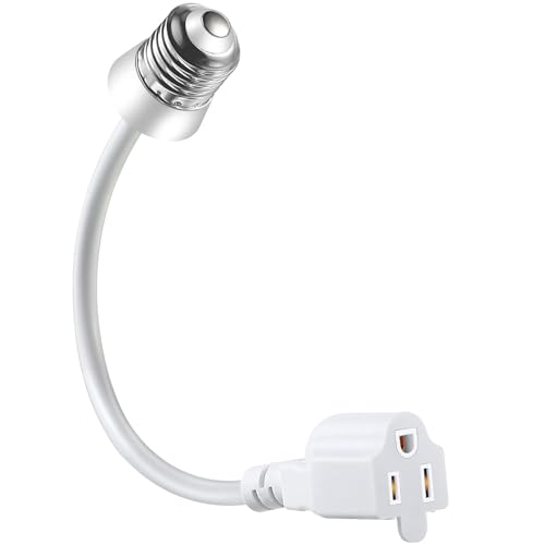 1 Pcs 3 Outlet Light Socket Adapter (White)