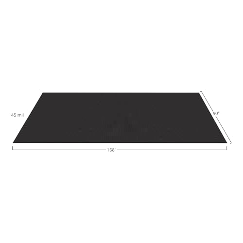 Lite Diamond Tread Pattern Midnight Black Vinyl Rollout Garage Flooring Protector Mat for The Garage and Beyond (Midnight Black / 168"L x 90"W x 0"Th)