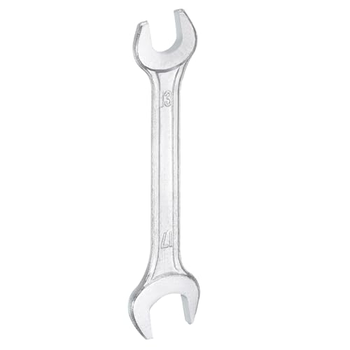 Double Open End Wrench 13mm x 17mm Metric 15 Degree Offset Angle Small Flat Head Wrench Galvanizing Open Ended Spanner for Automotive Repair Furniture Assembly (13mm x 17mm)