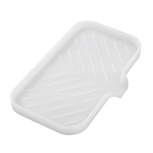 Silicone Soap Dish with Drain Spout (Translucent / M(9.6"×5.3"))