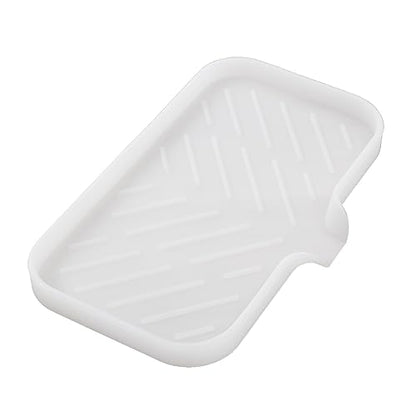 Silicone Soap Dish with Drain Spout (Translucent / M(9.6"×5.3"))