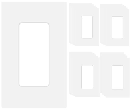 20 Pack 1 Gang Screwless Decorator Wall Plate Cover Switch Outlet Electrical Faceplate for Light Switche (20 Pack / Single Decora-White)