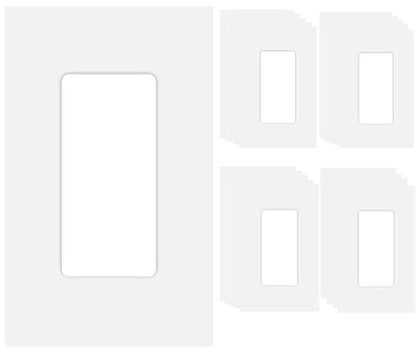 20 Pack 1 Gang Screwless Decorator Wall Plate Cover Switch Outlet Electrical Faceplate for Light Switche (20 Pack / Single Decora-White)