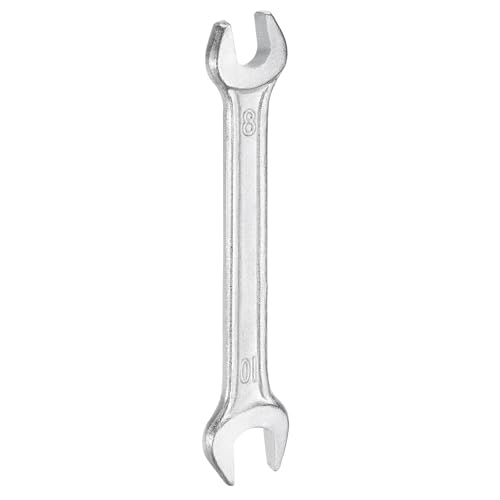 Double Open End Wrench 8mm x 10mm Metric 15 Degree Offset Angle Small Flat Head Wrench Galvanizing Open Ended Spanner for Automotive Repair Furniture Assembly (8mm x 10mm)