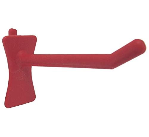 PegPro® 2" Hooks Kit for Standard “Wood Fiber” pegboard (2" Straight / Red)