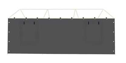 Sidewall Panel with Mesh Windows and Elastic Ball Bungees (Gray / 10'x20' or 12'x20' Sidewall (1-Panel) with Windows)