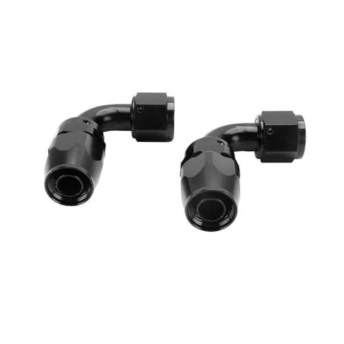 Swivel 4AN Fitting 90 Degree For CPE Braided Hose End Black 2Pcs (4AN 90° 2Pcs)