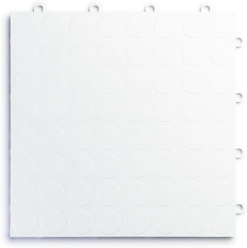 SnapLock RaceDeck CircleTrac 12"x12" Interlocking Garage Tiles (12 Pack / White)