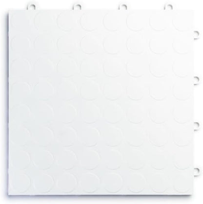 SnapLock RaceDeck CircleTrac 12"x12" Interlocking Garage Tiles (24 Pack / White)
