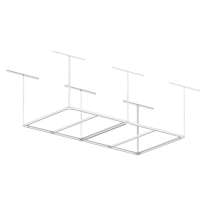 4x8ft Overhead Ceiling Garage Storage Rack (White)