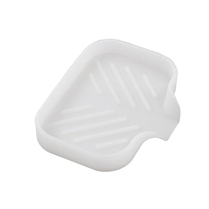 Silicone Soap Dish with Drain Spout (Translucent / S(4.9"×3.2"))