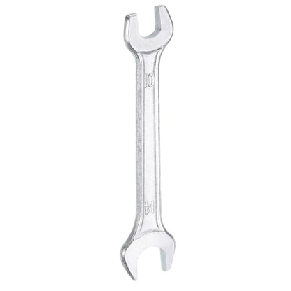Double Open End Wrench 10mm x 14mm Metric 15 Degree Offset Angle Small Flat Head Wrench Galvanizing Open Ended Spanner for Automotive Repair Furniture Assembly (10mm x 14mm)