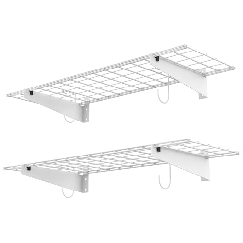 2 Pack Garage Wall Shelves (White-15x45)