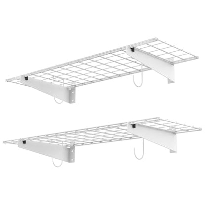 2 Pack Garage Wall Shelves (White-15x45)