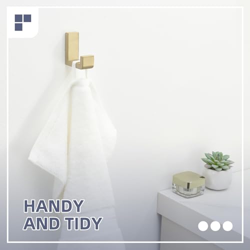 Towel Hooks for Bathrooms (Brushed Gold)