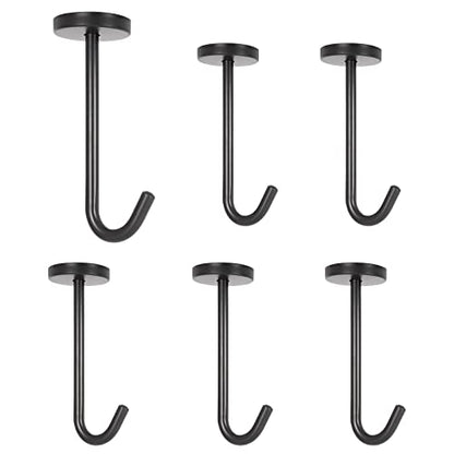 Coat Hooks Wall Mount Hooks for Hanging Hat Hurse Robe (Matte Black / 4 Inch (Ceiling))