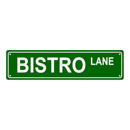 BISTRO LANE SPACE Metal Tin Street Sign Bar Cafe Garage Cave Home Room Wall Bathroom Farmhouse Garden Porch Patio Decor (BISTRO)