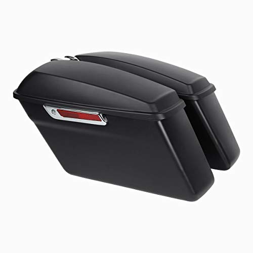 Matte Black Hard Saddlebags Fit for Harley Touring Road King Street Glide Electra Ultra 2014 (Matte Black / For 2014-later)