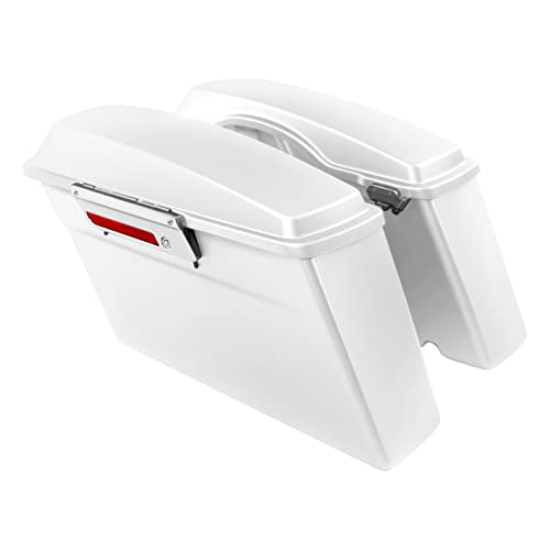 Motorcycle Saddle bags Hard Saddlebags For Harley Touring 1993 (White# / Standard)