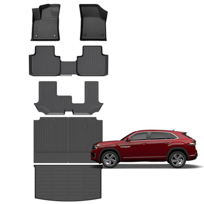 for Volkswagen Atlas Floor Mats 2018 (35) For VW Atlas 2018-2026 Set 7P)