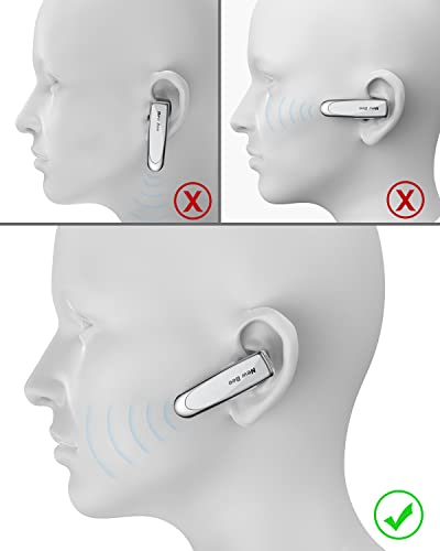 2 Pack] Bluetooth Earpiece V5.0 Wireless Handsfree Headset 24 Hrs Driving (White)