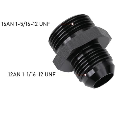 12AN Male Flare to 16AN ORB O (12AN to 16AN ORB / Black - 1PC)