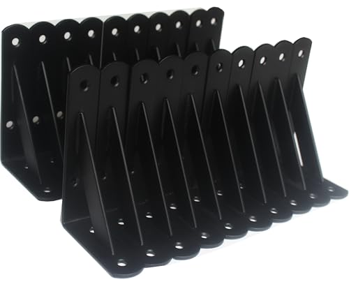 20 Pack L5 x H 3" Black Heavy Duty Shelf Brackets with Screws Metal Shelf Brackets Shelf Support Angle Brackets for Shelves L Brackets Heavy Duty Floating Shelf (20 Pack-Black / 5''x3'')