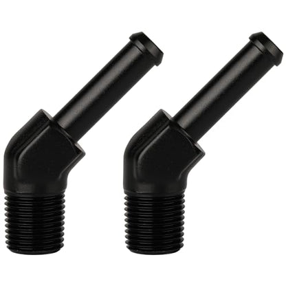1 8 NPT Male to 1 (1/8 NPT to 1/4 Barb / Black, 45 Degree - 2PCS)