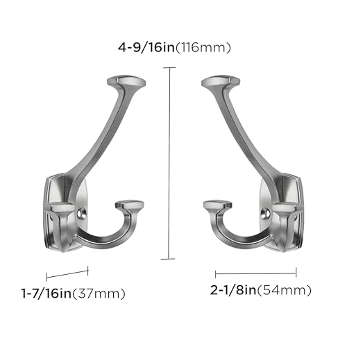 Large Wall Double (Brushed Satin Nickel / 1 Inch(23mm)Hole Center)