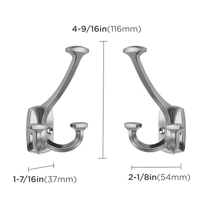 Large Wall Double (Brushed Satin Nickel / 1 Inch(23mm)Hole Center)