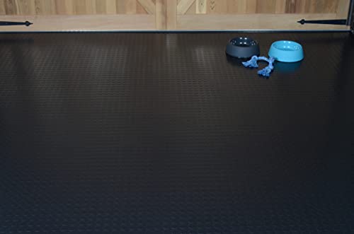 Seamless Sheet Vinyl Shed Flooring Cover with Bonded Fibrous Backing (8' x 8' / Midnight Black)