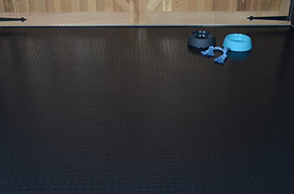 Seamless Sheet Vinyl Shed Flooring Cover with Bonded Fibrous Backing (8' x 8' / Midnight Black)