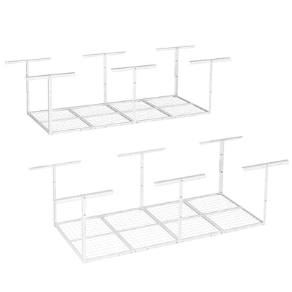 3x8 Overhead Garage Ceiling Storage Rack (White / 3x8 ft)