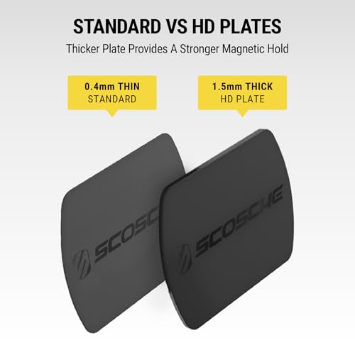 MPLT54T 4PKBP0 MagicMount Replacement Plate Kit for Magnetic Car Phone Mount Holder (Heavy Duty / 4 Plates / Black)