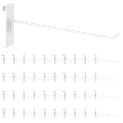 40Pcs 10" Gridwall Display Hooks Assortment Set (10"/25 CM / White)