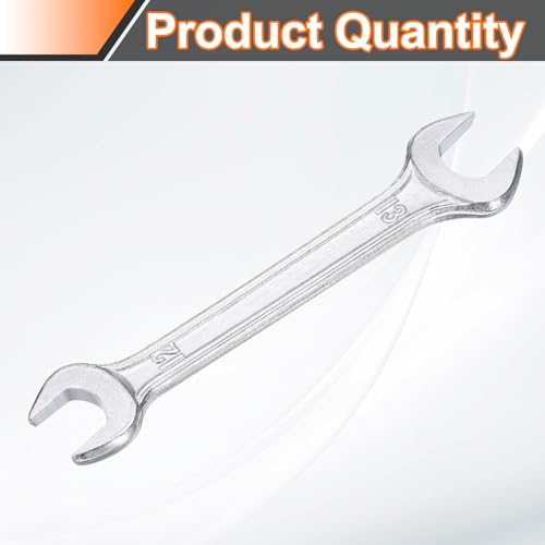 Double Open End Wrench 12mm x 13mm Metric 15 Degree Offset Angle Small Flat Head Wrench Galvanizing Open Ended Spanner for Automotive Repair Furniture Assembly (12mm x 13mm)