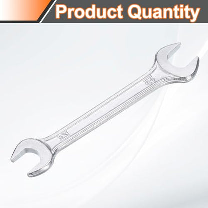 Double Open End Wrench 12mm x 13mm Metric 15 Degree Offset Angle Small Flat Head Wrench Galvanizing Open Ended Spanner for Automotive Repair Furniture Assembly (12mm x 13mm)