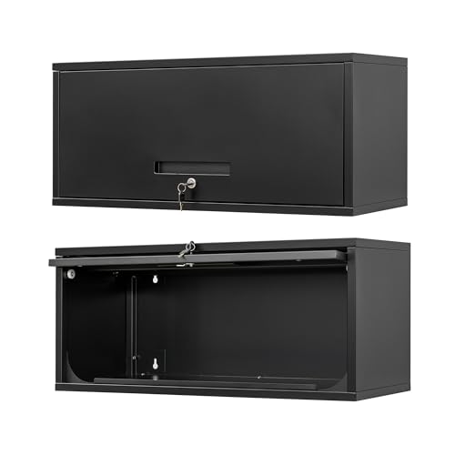 Metal Wall Storage Cabinet with Up (13.8"H / Black)