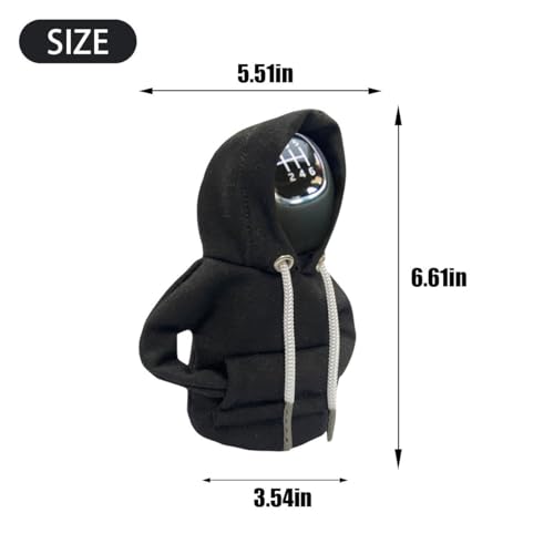 2PCS Car Gear Shift Hoodie Auto Shifter Knob Cover (Black&Pink / 2 Pcs)
